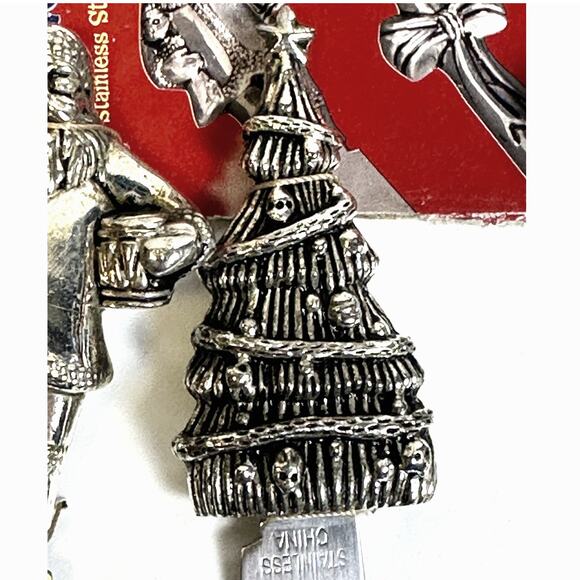 Holiday Christmas Vintage Set of Three Spreaders-Santa/Tree/Candy Cane - Picture 3 of 6